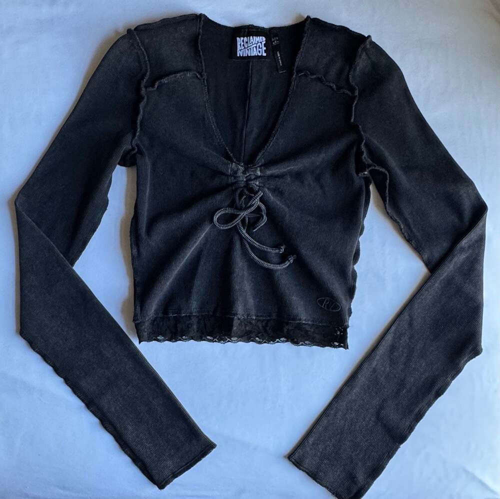 Vintage Long Sleeve Slightly Cropped Top